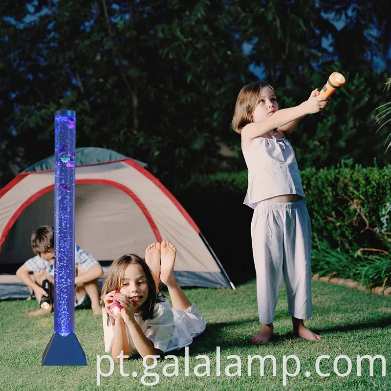Aquário vibrante de bolha de fantasia LED com peixes coloridos e efeitos de luz